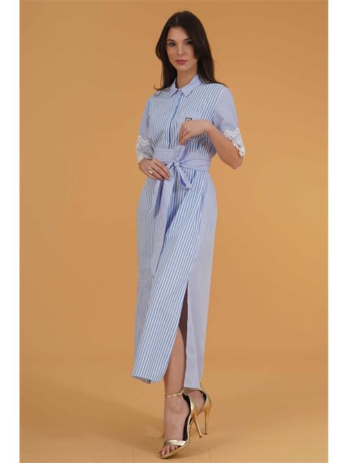 Abito chemisier in cotone Il The' Delle 5 | RIRY 71AZZURRO /BIANCO